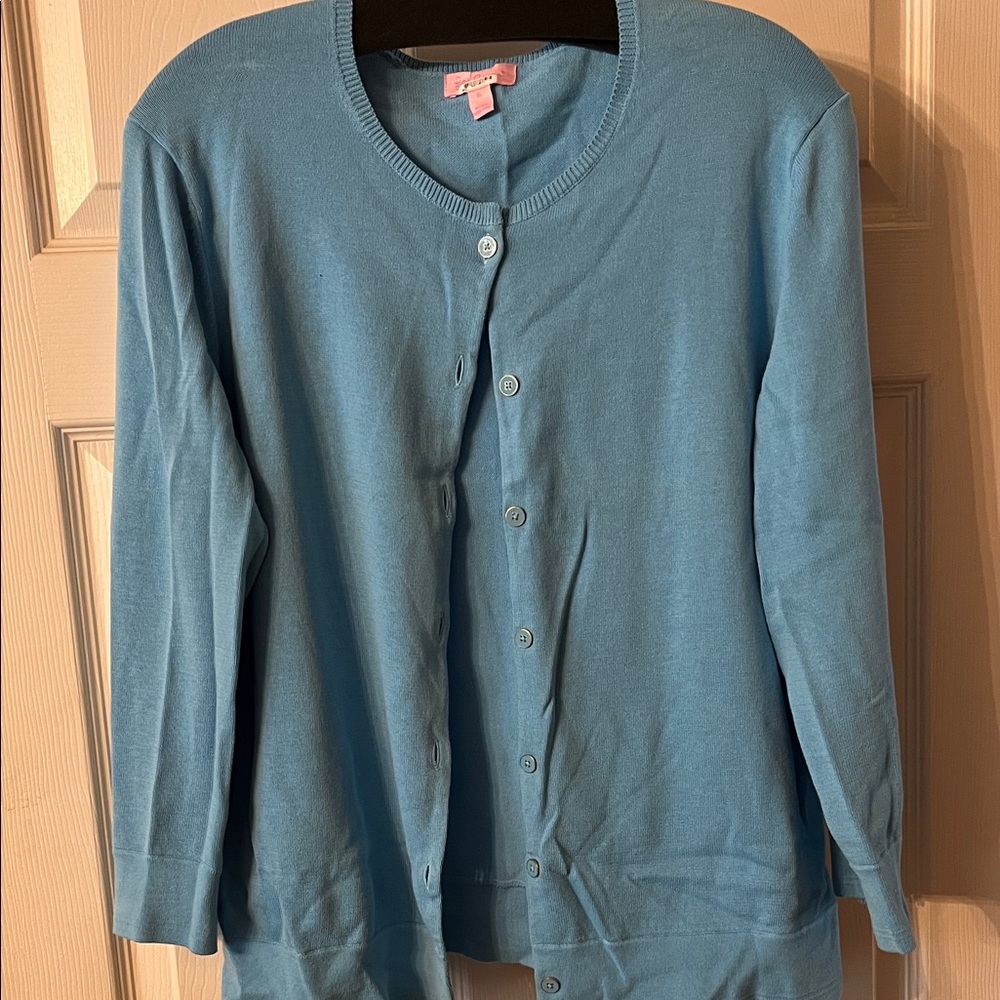 Lilly Pulitzer Blue Button-Up Cardigan